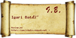 Igari Bató névjegykártya